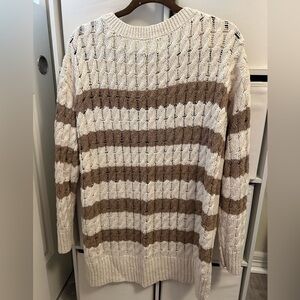 Anthropologie Pilcro Open Knit Sweater . Size M. Color cream and brown.